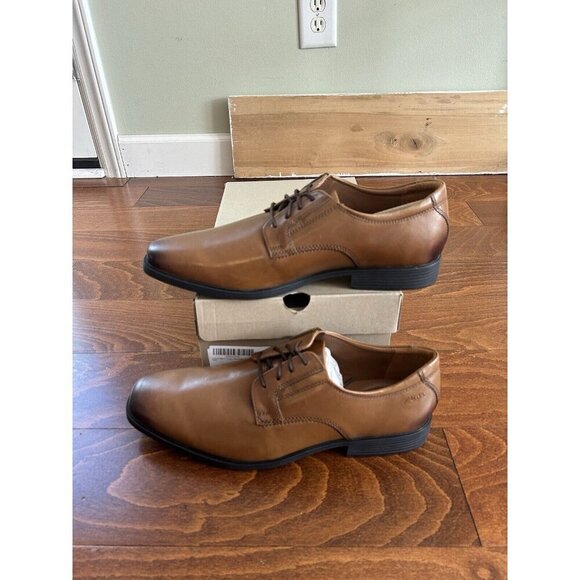 Clarks Men\'s Tilden Plain Oxford Dark Tan Lace Up Dress Shoe NEW US size‎ 12 W main image 7